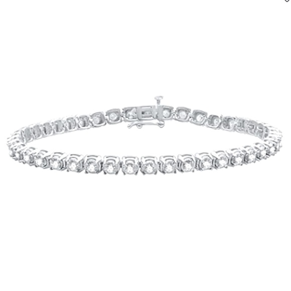 Jewelry - BN 2 CT. T.W. Genuine White Diamond 10K White Gold Round 7.5 InchTennis Bracelet